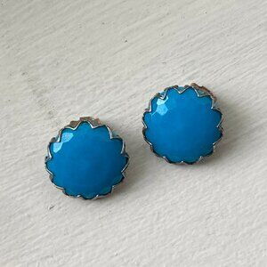 Lightweight Turquoise Blue Acrylic Clip-On Earrings